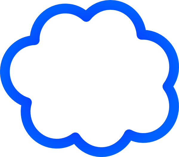 How To Set Use Blue Cloud Bubble Svg Vector (600x526), Png Download