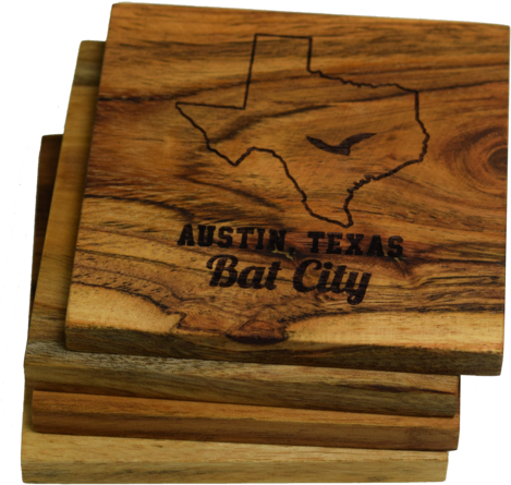Austin Texas Bat City Coaster - Prestige Decanters Austin Texas Bat City Coaster (480x450), Png Download