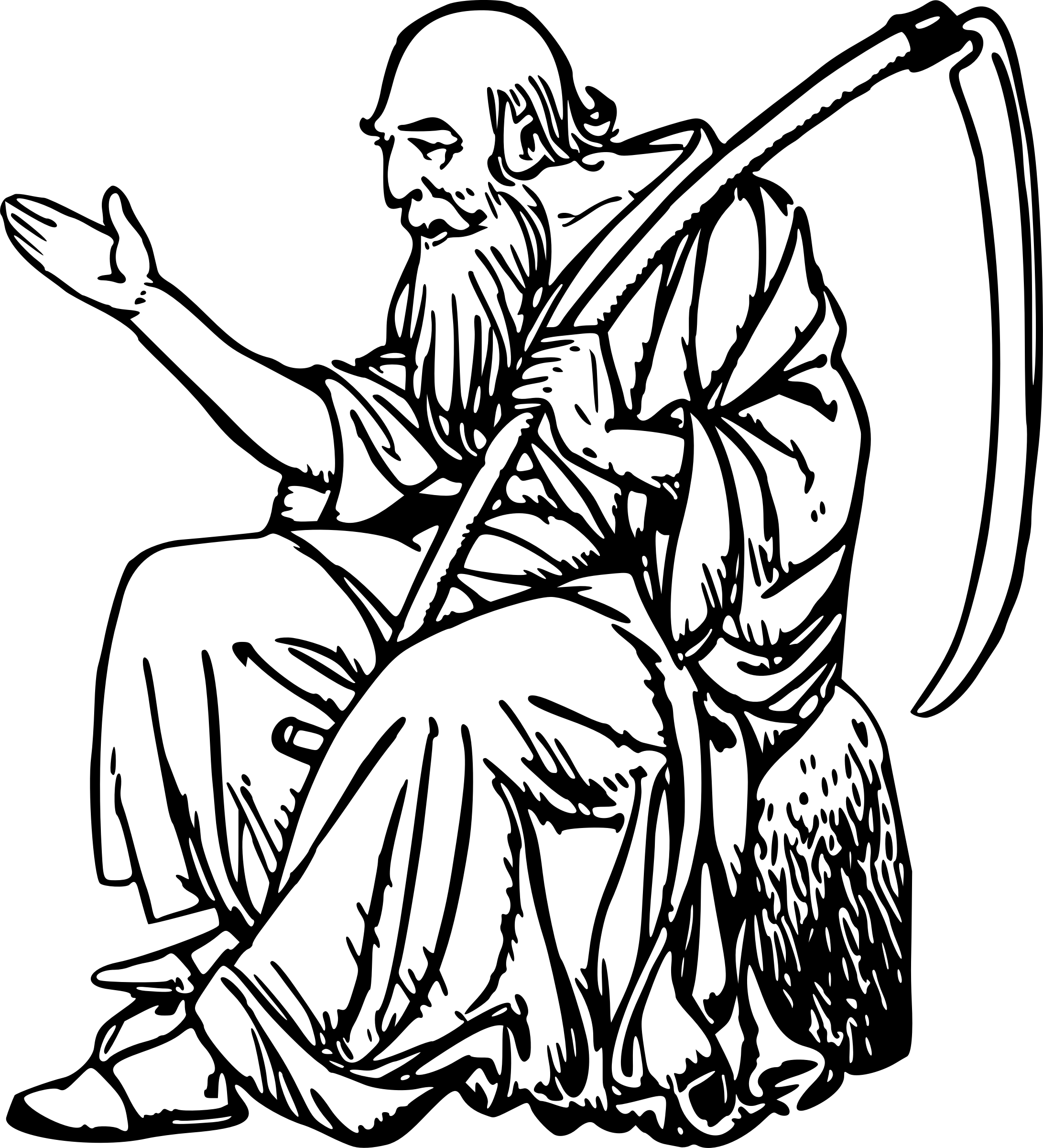 This Free Icons Png Design Of Man And Scythe (2182x2400), Png Download