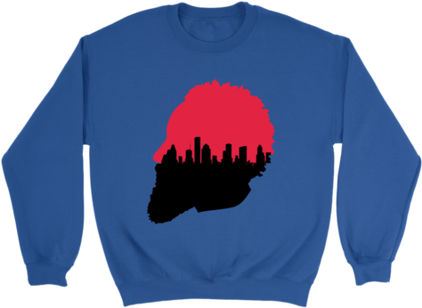 Harden Silhouette Houston Skyline Hoodie & Sweatshirt - Shirt (480x480), Png Download