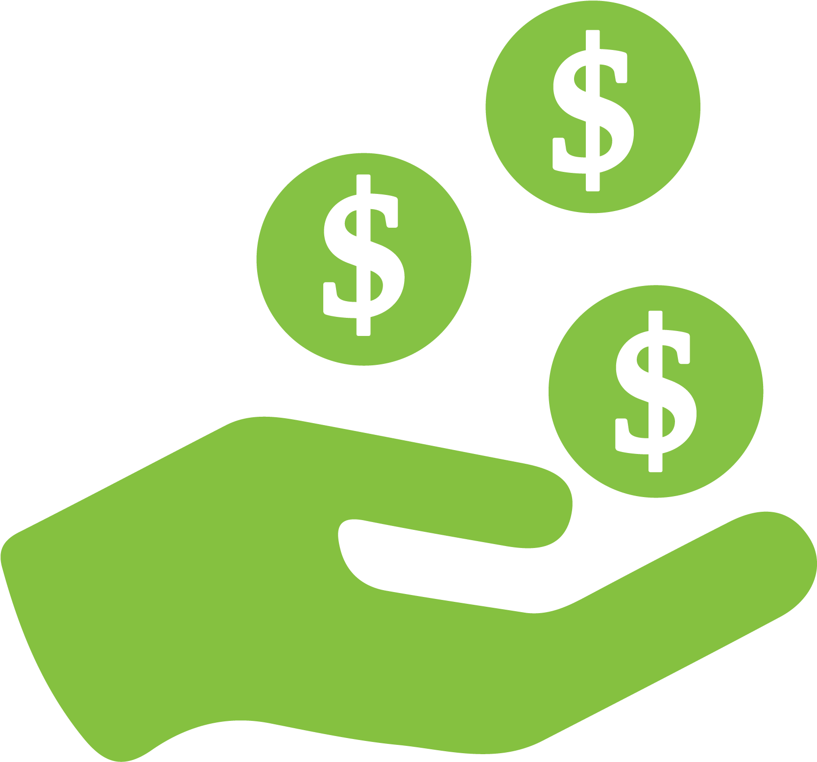 Hand With Coins - Financial Wellness Icon (2500x2500), Png Download