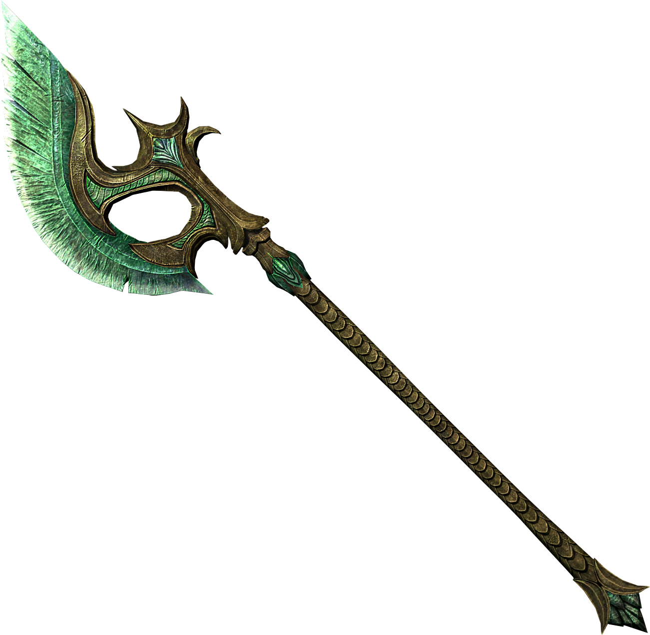 The Green Scythe - Skyrim Battle Axes Nordic (1301x1271), Png Download
