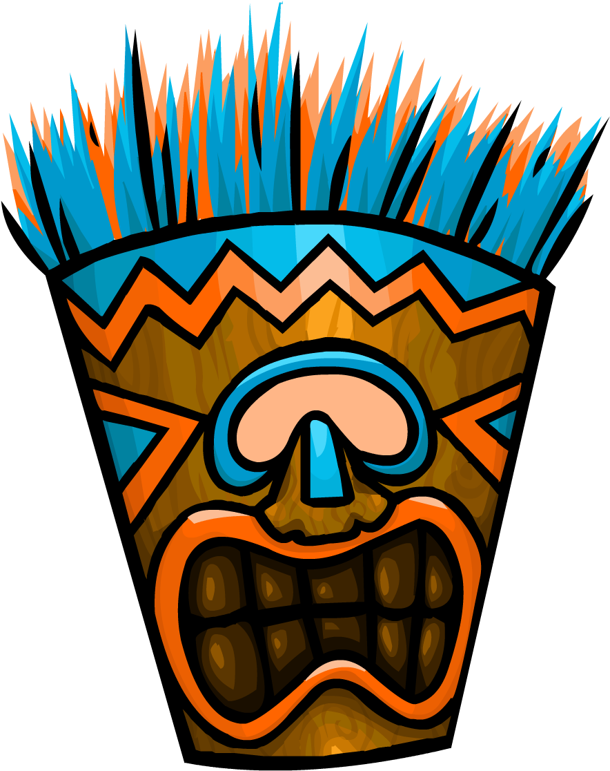 Blue Tiki Mask - Mask Tiki (1115x1115), Png Download