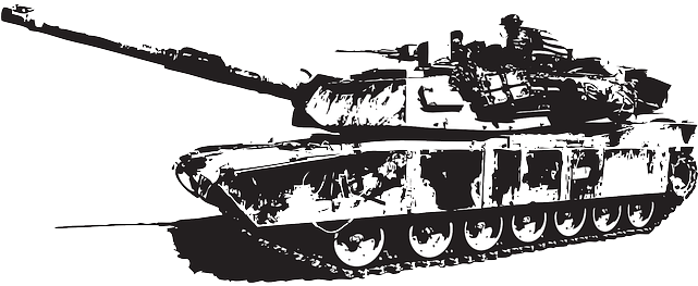 War, Tank, Abrams, Gun, Transport, Soldiers - Tank Soldier Vector (640x320), Png Download