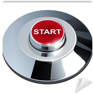 Start Button, 3d Red Chrome Metallic, Isolated - Biostar Ta890fxe (400x400), Png Download