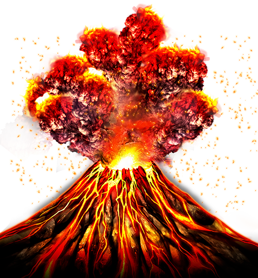Quick Burst Tiki Volcano Character En - Volcano Png Transparent (510x548), Png Download