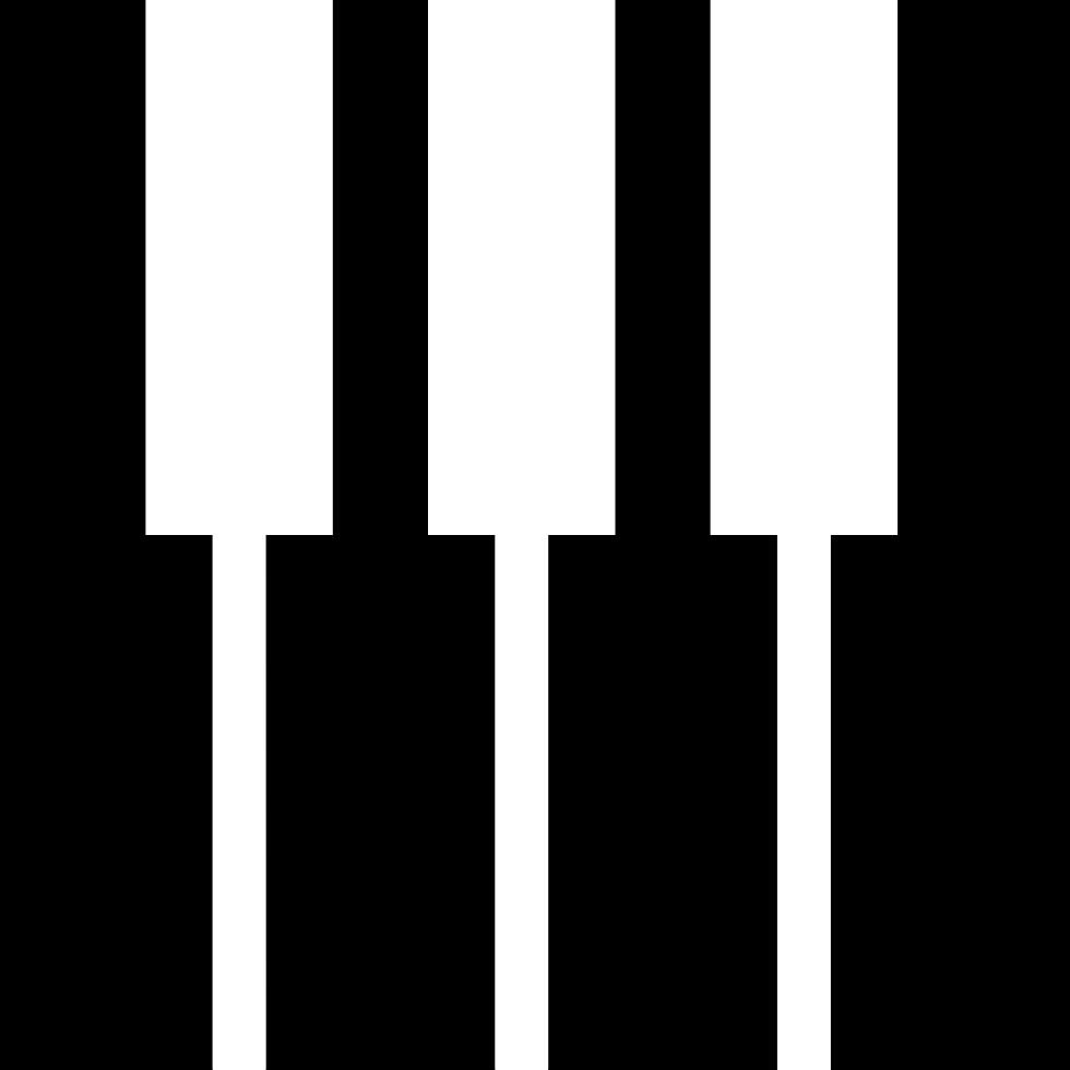 Piano Keyboard Keys Silhouette - Silueta Piano (980x980), Png Download
