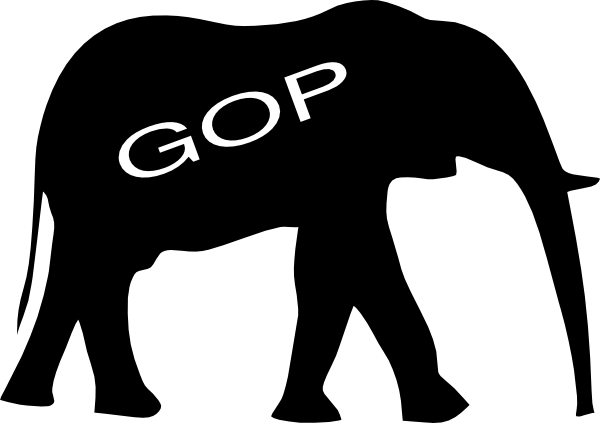 Png Transparent Download Gop Clip Art At Clker Com - Black And White Elephant Clipart (600x423), Png Download