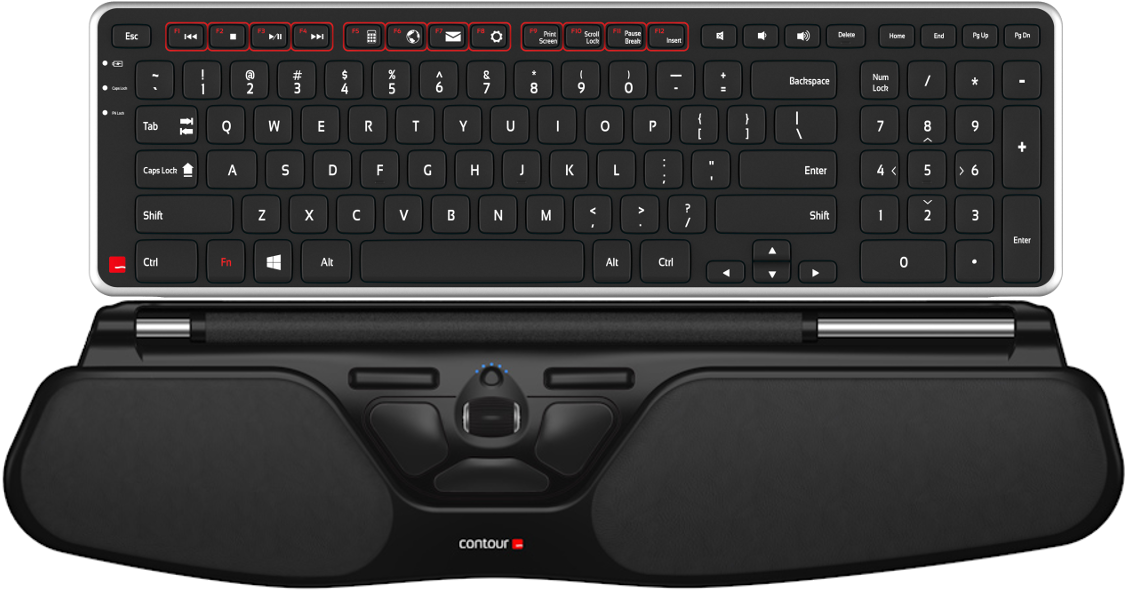 The Balance Keyboard With The Rollermouse Free2 - Ultimate Workstation Free3 (2000x1500), Png Download