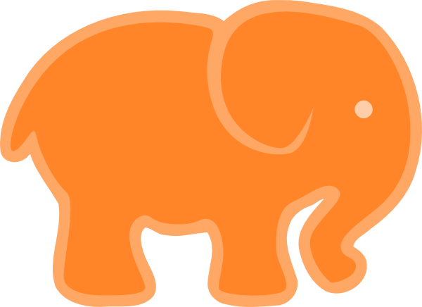 Orange And Grey Elephant (600x436), Png Download