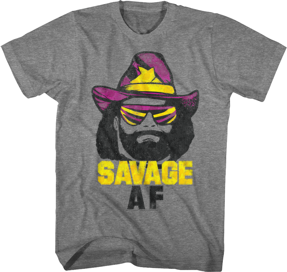 Savage Af Macho Man T-shirt - T Shirt The Clash (997x945), Png Download