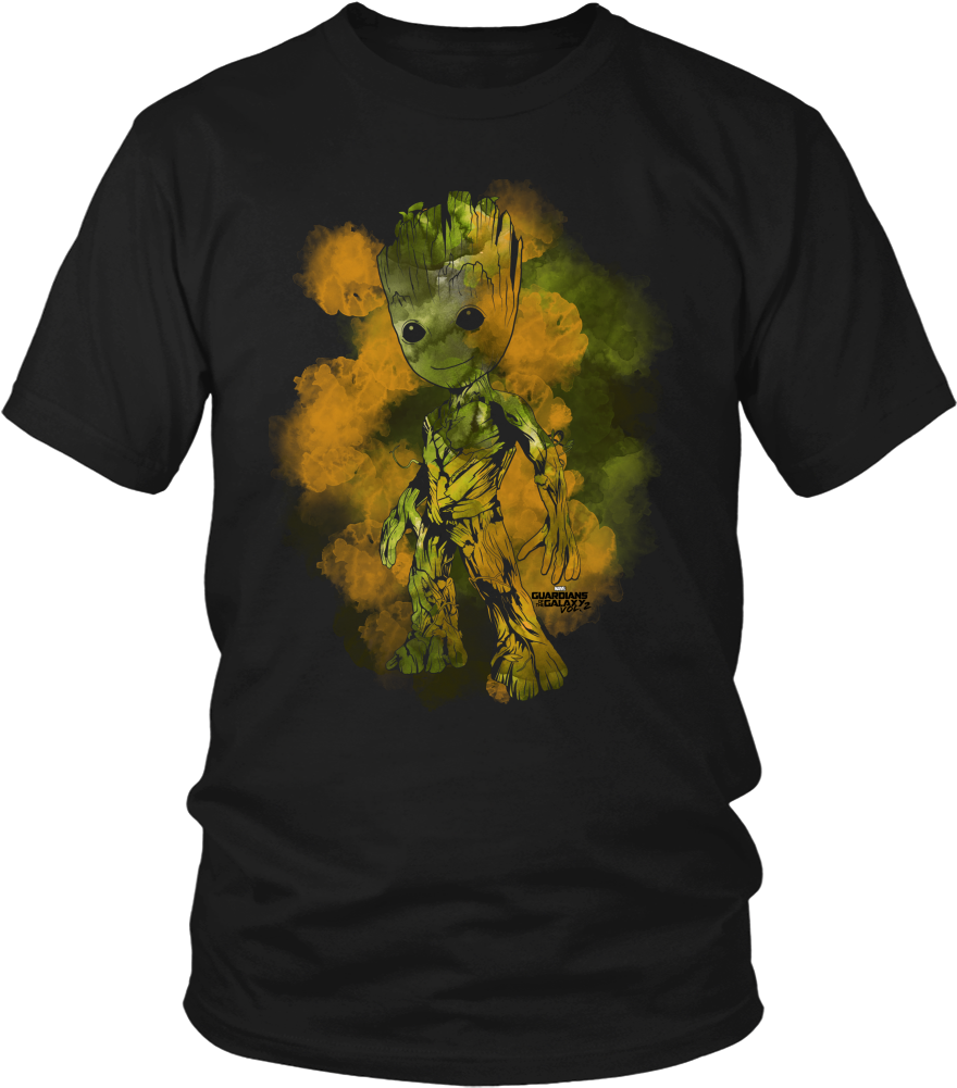 Guardians Of Galaxy Vol 2 Watercolor Groot Tshirt Graphic - Polo Shirt With Fish (1000x1000), Png Download