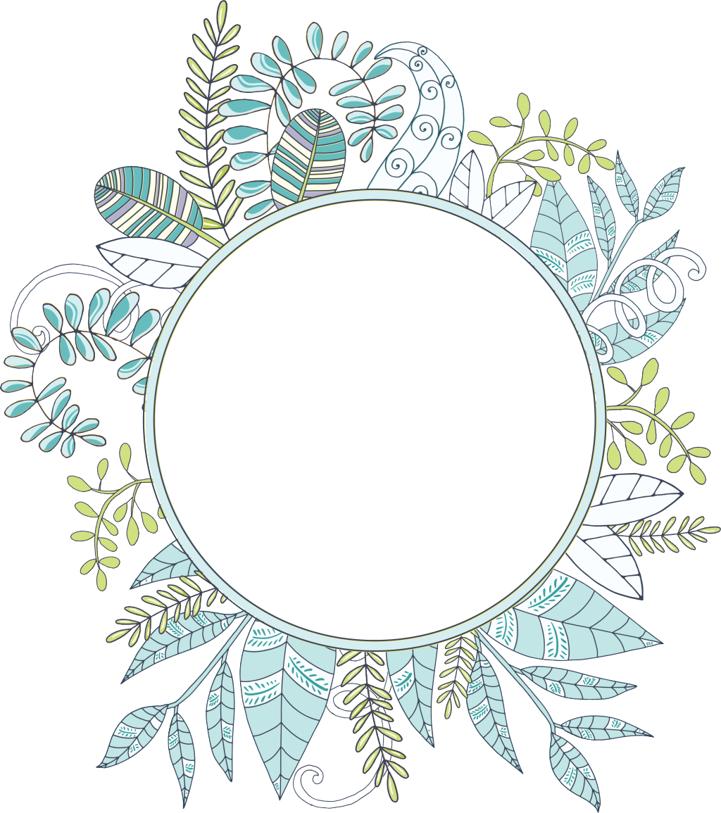 Hand Painted Linear Leaf Circle Png Transparent - Portable Network Graphics (1024x1155), Png Download