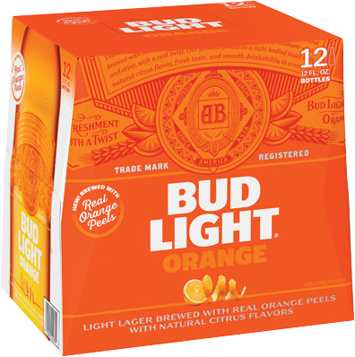 Bud Light Orange 12 Pack (396x398), Png Download