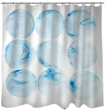 Abstract Watercolor Aquarelle Hand Draw Circle Blue - Curtain (400x400), Png Download