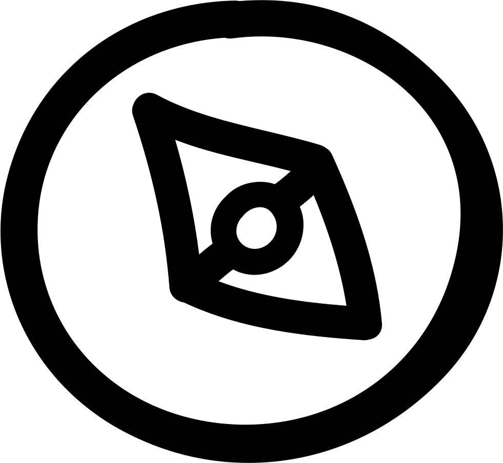 Compass Hand Drawn Circular Tool Outline - Number 9 In A Circle (981x904), Png Download