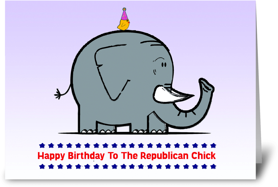 Happy Birthday To The Republican Chick Greeting Card - Happy Birthday Republican Greeting (848x698), Png Download