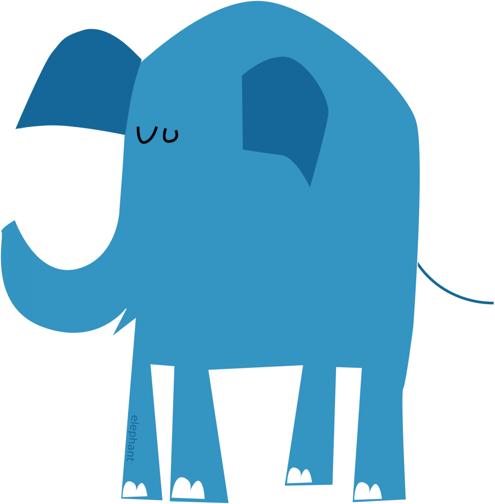 Republican Elephant Clipart Free - Blue Elephant Shower Curtain (785x800), Png Download