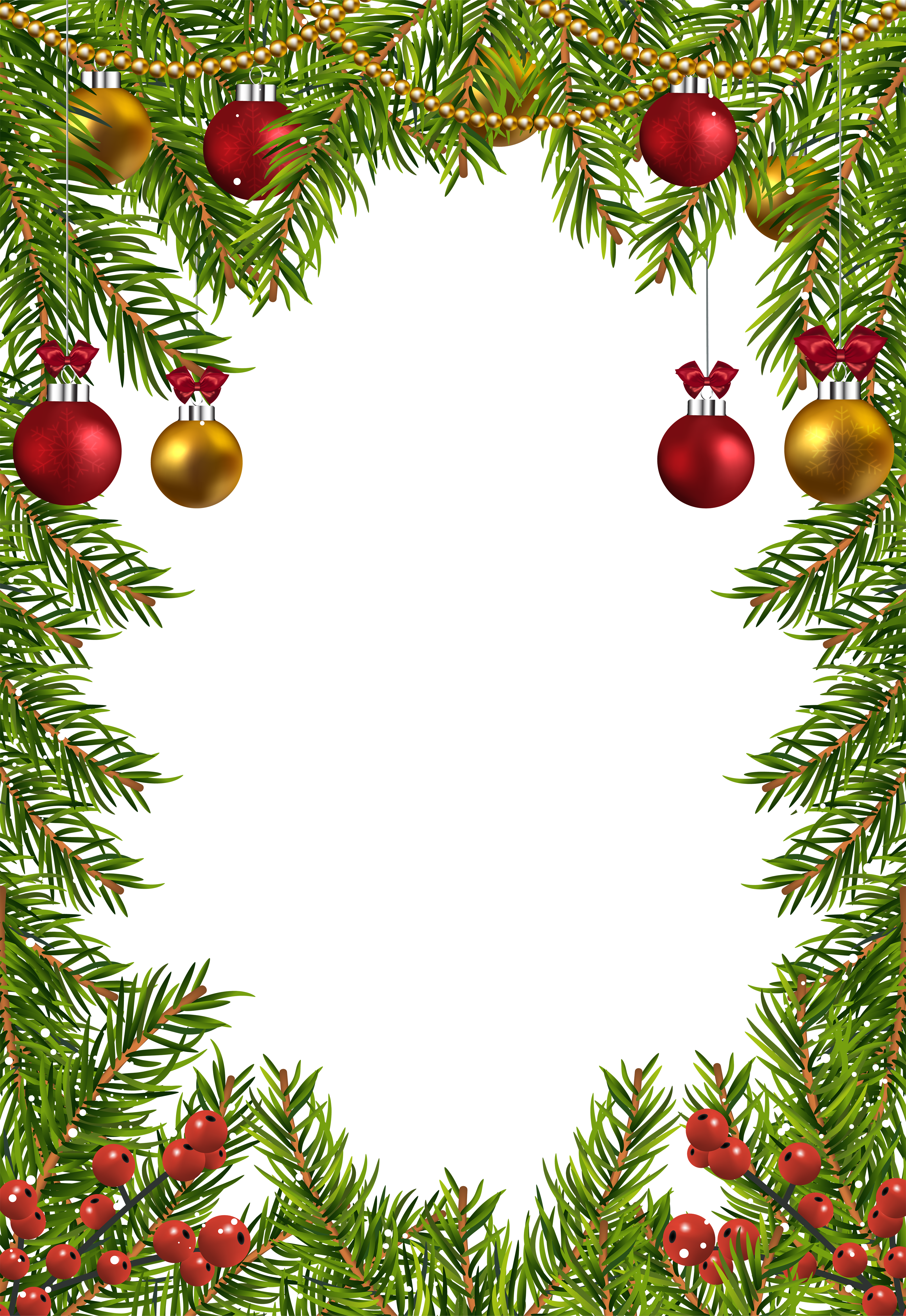 Christmas Transparent Border Frame Gallery Yopriceville - Transparent Christmas Borders Design (4130x6000), Png Download