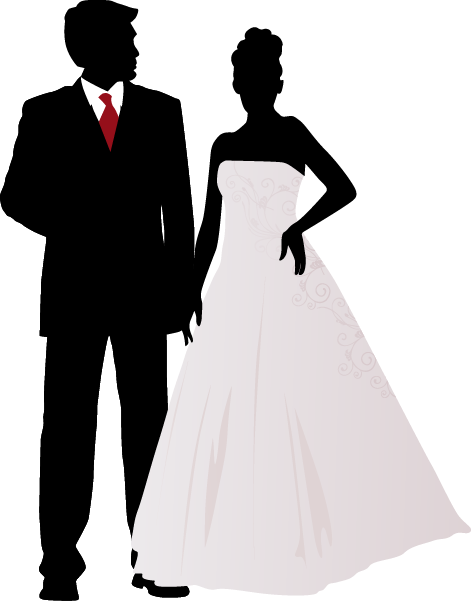 Casamento Bride And Groom Silhouette, Silhouette Art, - Wedding Vector (471x601), Png Download