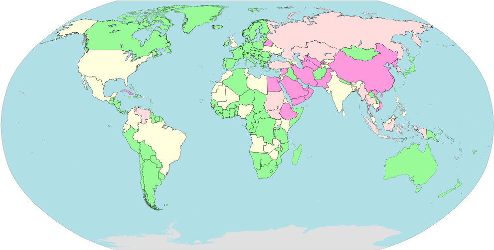 Internet Censorship And Surveillance By Country [50][51][ - Internet Censorship World Map (1000x513), Png Download