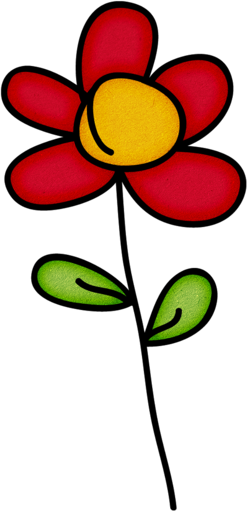 Plant Clipart Doodle - Flower (514x1024), Png Download