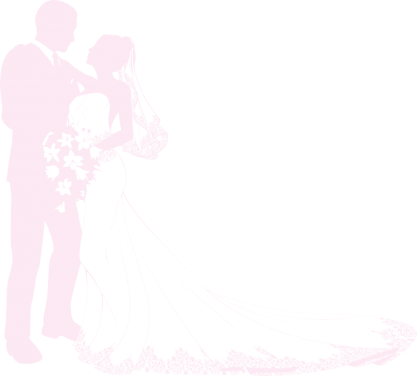 Bride And Groom Silhouettes - Bestickers Wall Vinyl Sticker Decals Mural Room Design (600x542), Png Download