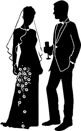 Bride And Groom Silhouettes - Трафарет Жениха И Невесты (448x448), Png Download