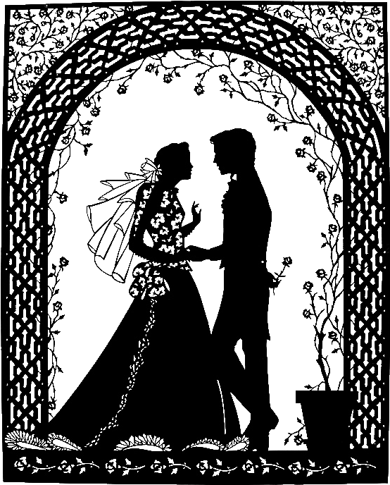 Forgetmenot Bride And Groom Silhouettes - Christmas Praise: Piano Duets [book] (700x700), Png Download