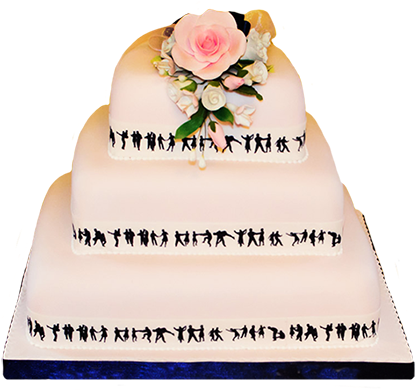 Wedding Cake With Dancer Silhouettes - Wedding Cake (425x406), Png Download