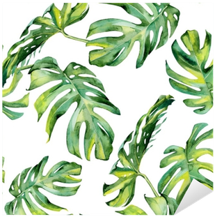 Seamless Watercolor Illustration Of Tropical Leaves, - Tropical Leaves Watercolor Free (400x400), Png Download