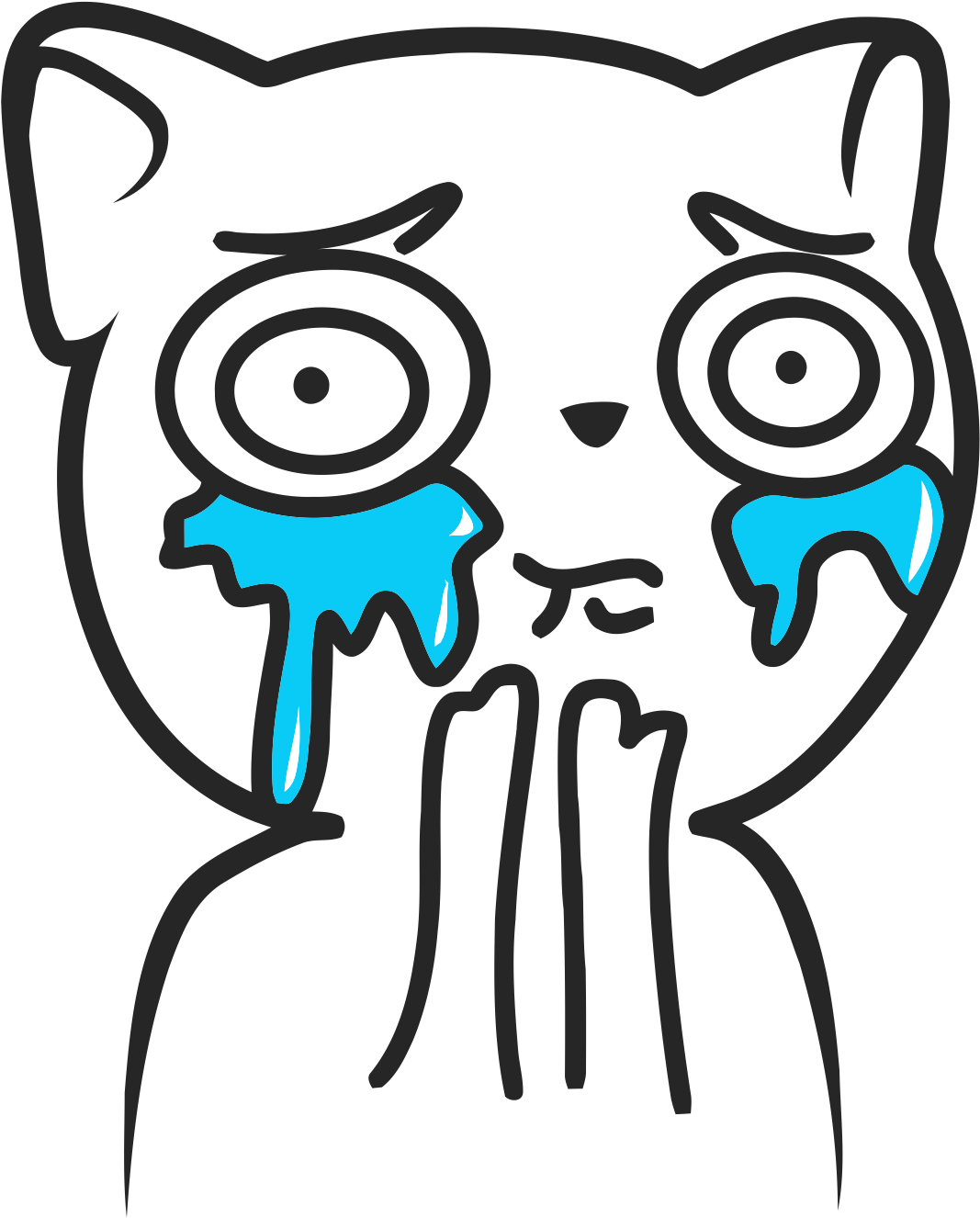 Cat Cat Overload L - Meme Cute Crying Face (1234x1514), Png Download