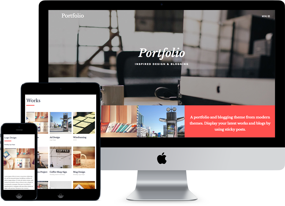 Template Wordpress Portfolio Free (1000x700), Png Download