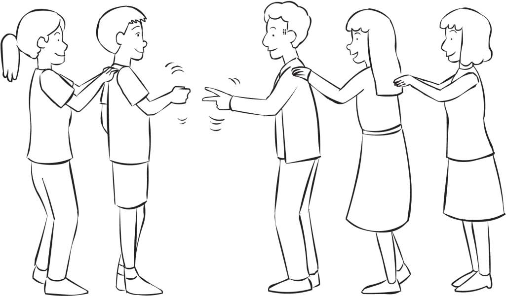 Back Two Lines Of People Playing A Version Of Rock - Game (1024x768), Png Download