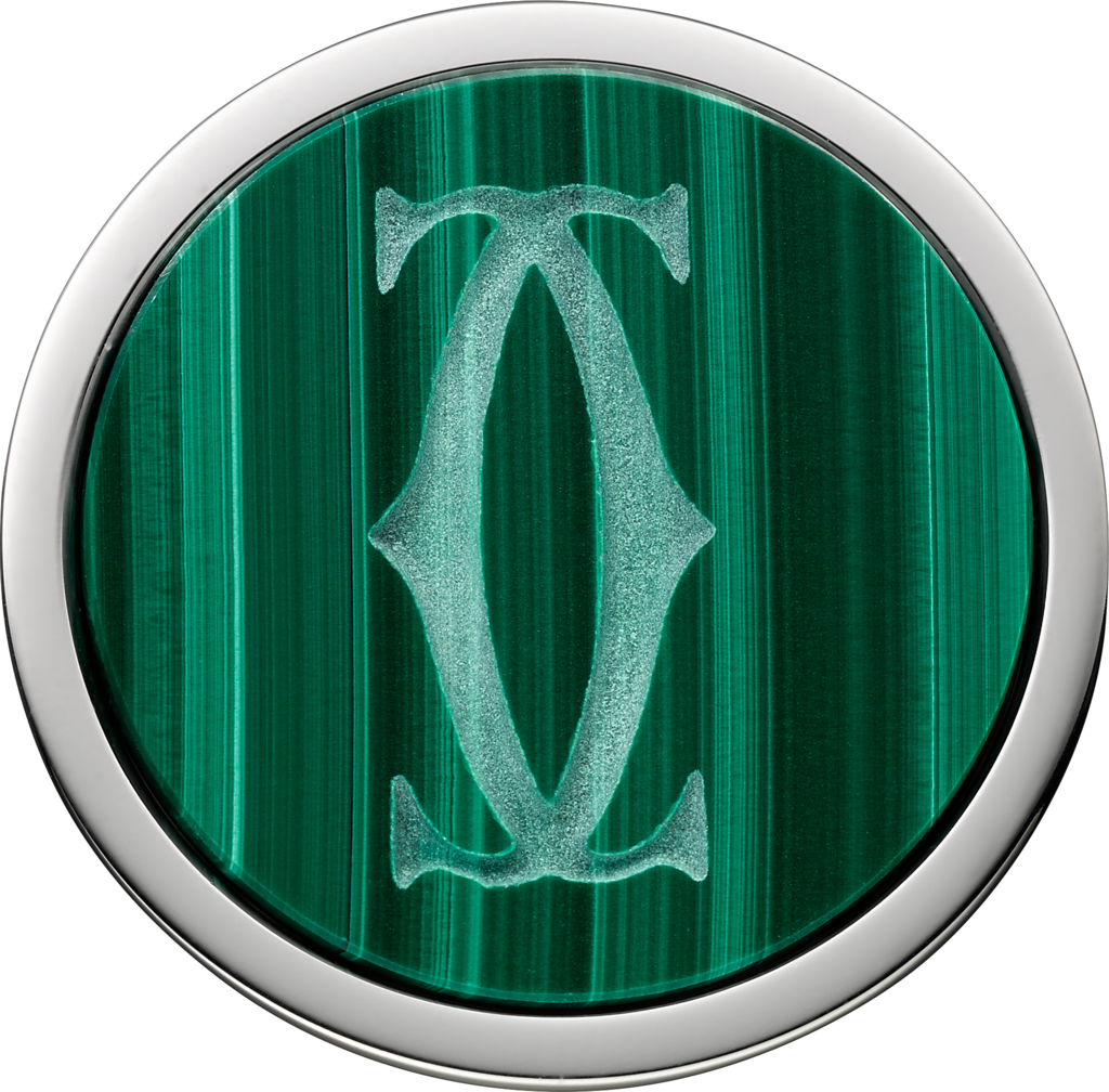 Double C Sterling Silver And Malachite Cufflinks (1024x1008), Png Download