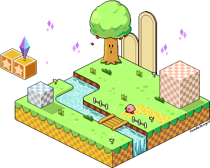 I Had So Much Fun With My First Try, I Decided To Do - Isometric Kirby (500x352), Png Download