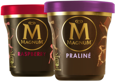 Magnum Tub Chocolate & Hazelnut Praliné Ice Cream 440ml - Magnum Eis Praline Becher (480x360), Png Download