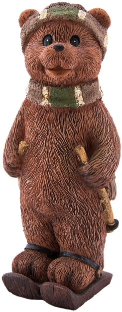 Bear, Ski, Png, Winter, Isolated, Decoration - Bear (589x720), Png Download