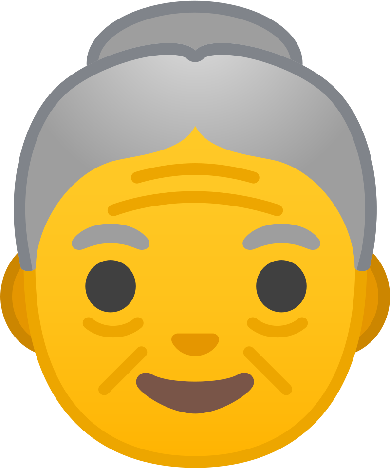 Old Woman Icon - Old Woman Emoji People Icon (1024x1024), Png Download
