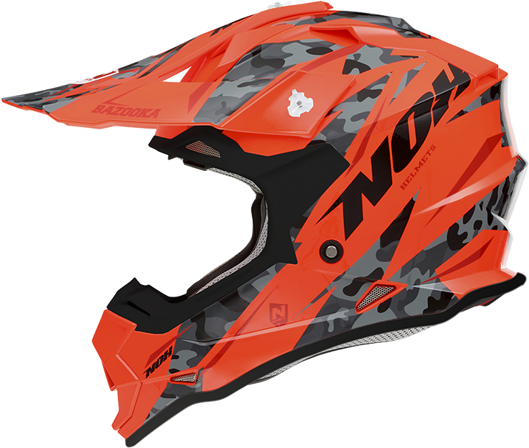 N632 Bazooka Orange Fluo Profil - Nox Bazooka Helmet (800x800), Png Download