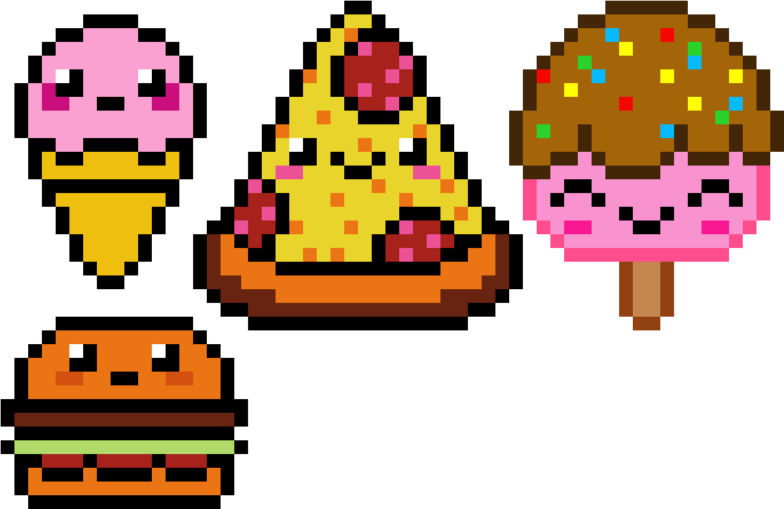 Kawaii Foods - Pixel Art Kawaii Food (1170x760), Png Download