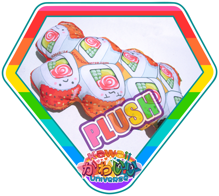 Kawaii Universe Cute California Roll Plush - Cuteness (800x800), Png Download