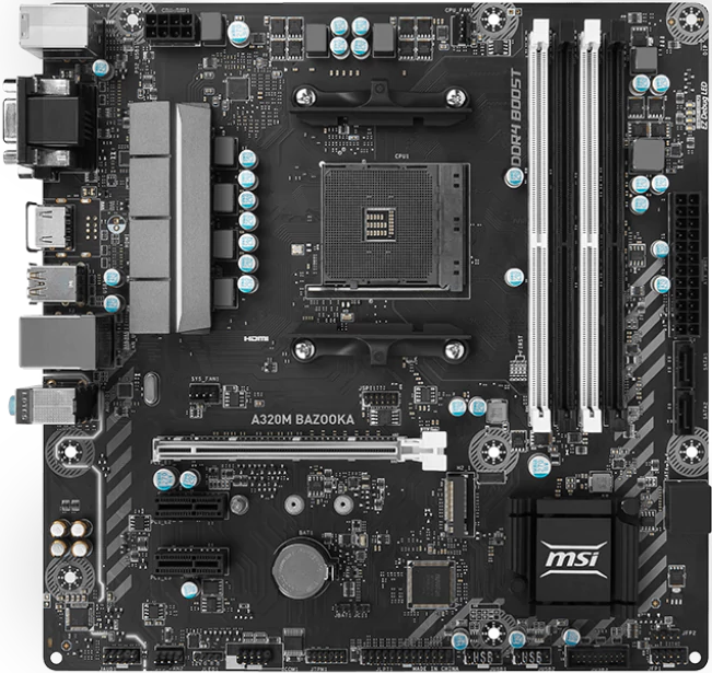 Msi A320m Bazooka - Msi B350m Bazooka Am4 Micro Atx Motherboard (651x615), Png Download