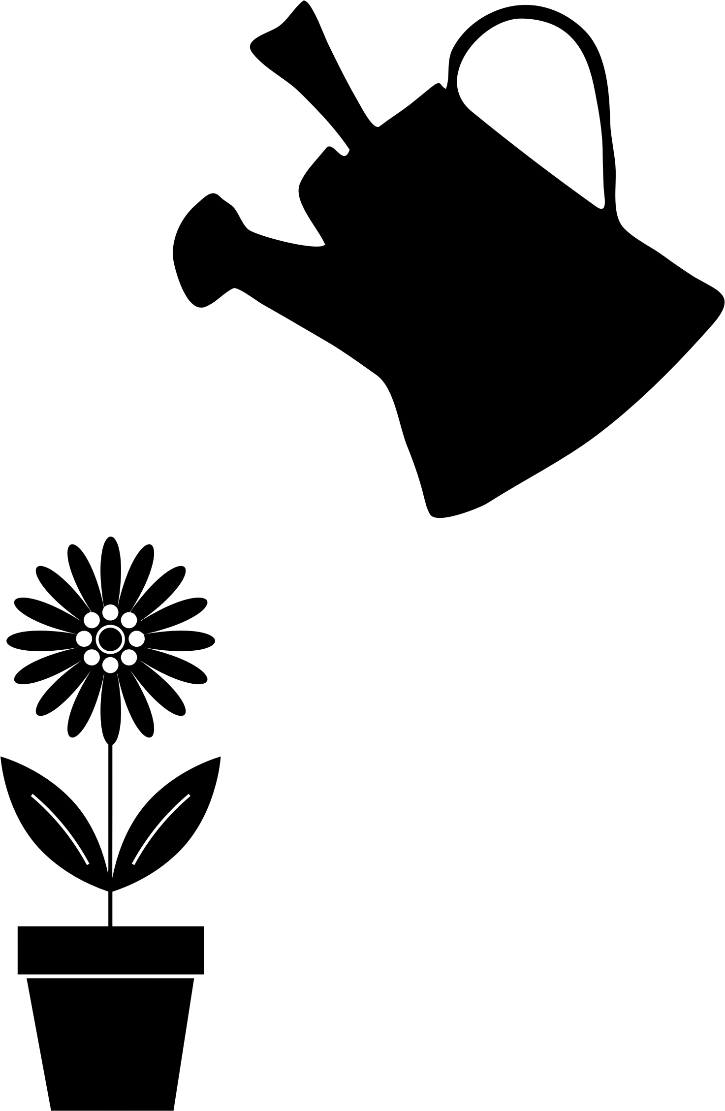 This Free Icons Png Design Of Potted Flower And Watering (1473x2257), Png Download