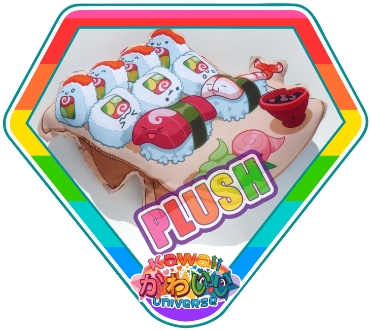 Kawaii Universe Cute Sushi N Nigiri Platter Plush - Kawaii California Roll And Sushi Shrimp And Tuna N... (800x800), Png Download