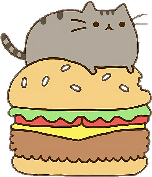 Clip Royalty Free Download Kawaii Clipart Fast Food - Pusheen The Cat (494x576), Png Download