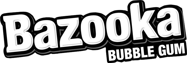 Bazooka Logo Bw - Bazooka Original Bubble Gum - 4 Oz Box (736x251), Png Download