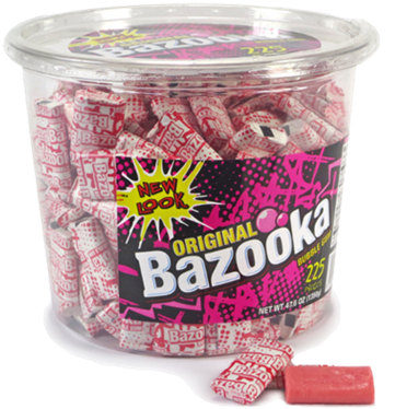 Bazooka Tubs - Homeshopz Original Flavor Bazooka Bubble Gum Tub 225 (400x399), Png Download
