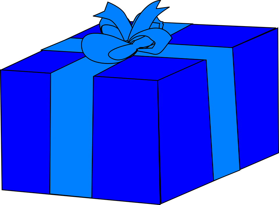 Blue Gift Box Clip Art At Clker - Birthday Present Clip Art (600x442), Png Download