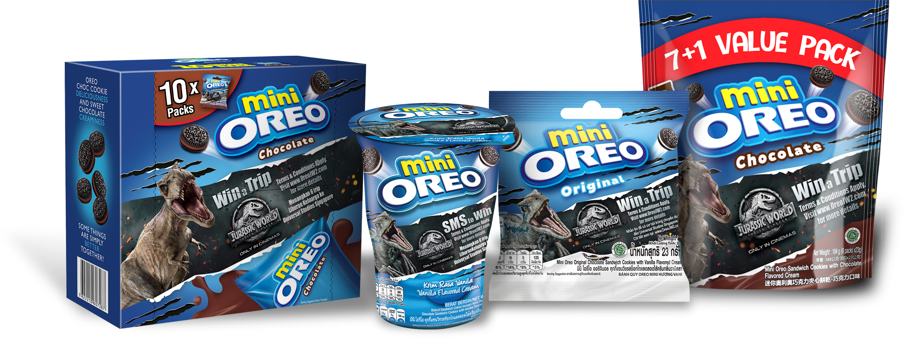 Mini Oreo Jurassic World (2962x1108), Png Download
